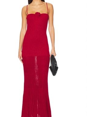 Lovers + Friends Scarlet Fringe Maxi Dress size S